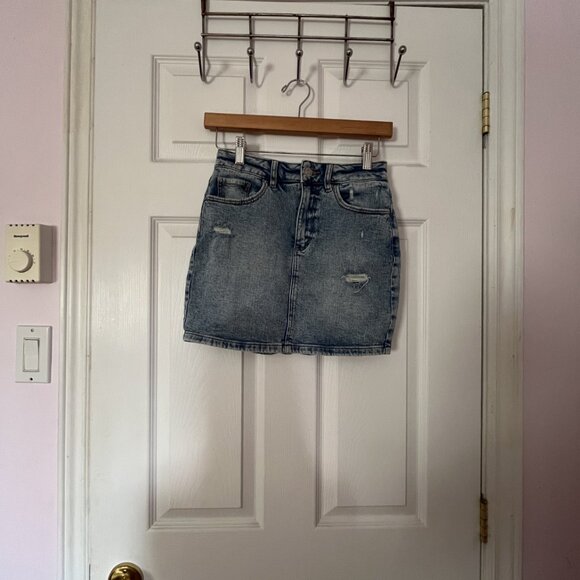 GARAGE Denim Mini Skirt - Picture 1 of 2